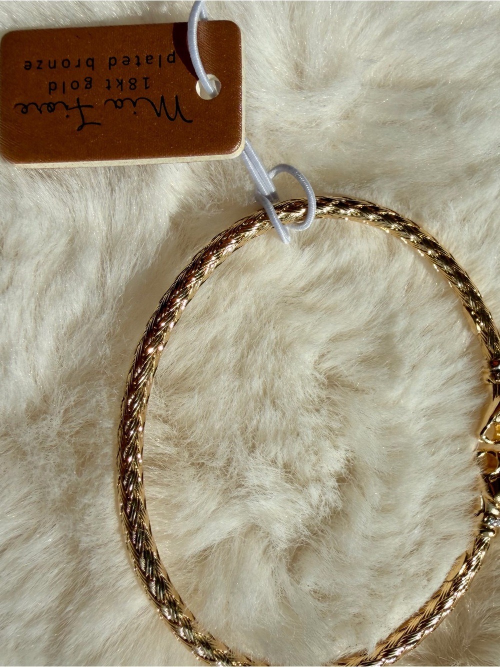 Italian Gold-Tone Braided Dragon Head Bangle Bracelet - Picture 7 of 7
